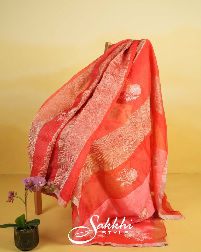 EMBROIDERED BANANAS SAREE WITH BLOUSE