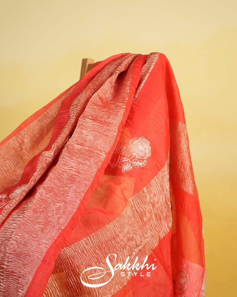 EMBROIDERED BANANAS SAREE WITH BLOUSE