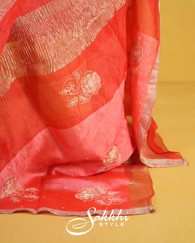 EMBROIDERED BANANAS SAREE WITH BLOUSE