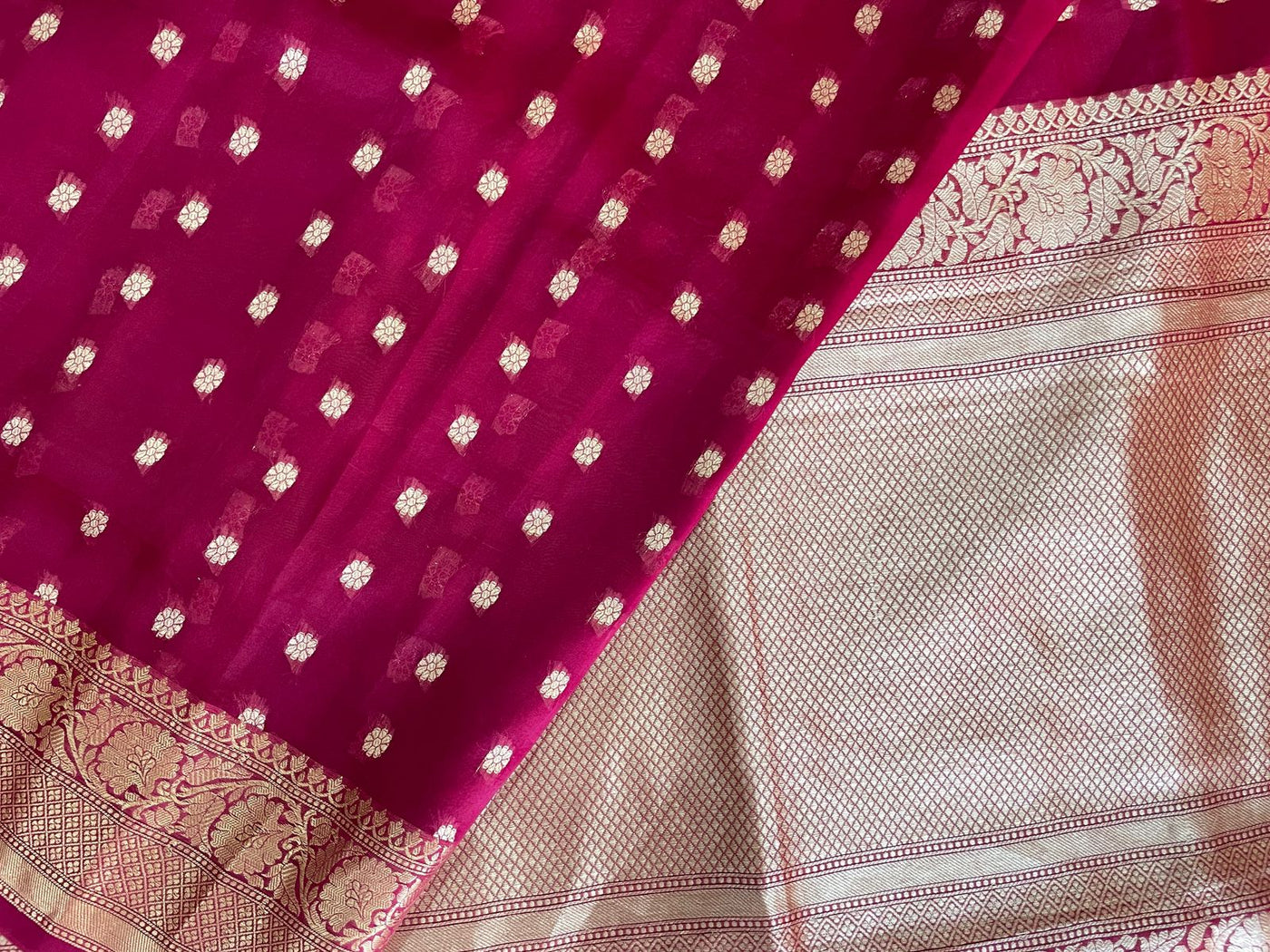 BANARAS KORA SILK SAREE - Sakkhi Style