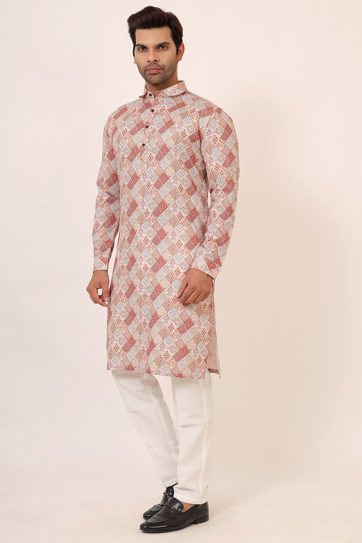 MULTI COLOR COTTON KURTA WITH PYJAMA - Sakkhi Style