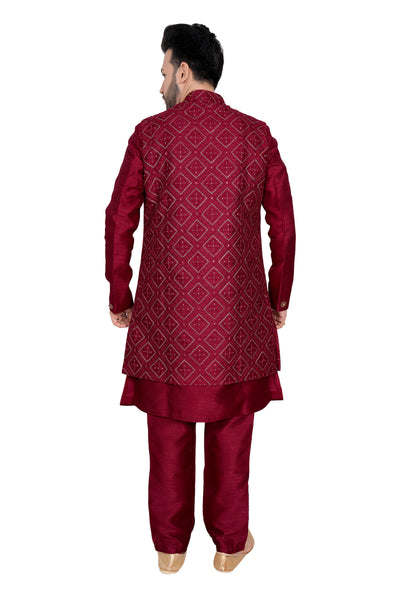 MAROON SHERWANI SET