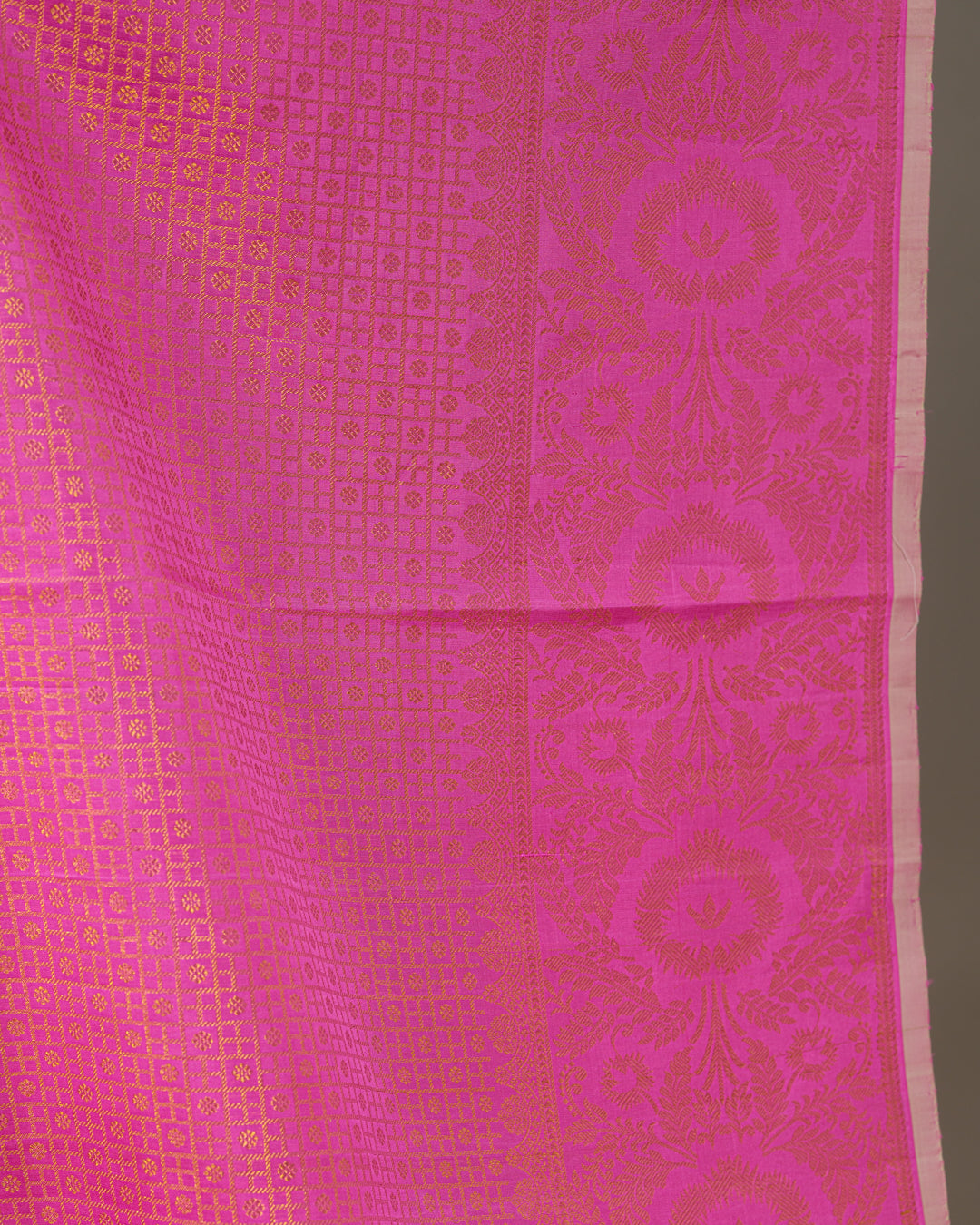 Candy pink Kanjeevaram saree with stitched blouse