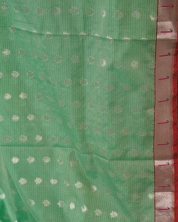 Light green Kota saree with stitched blouse