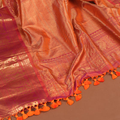 PURPLE GADWAL SAREE WITH BLOUSE