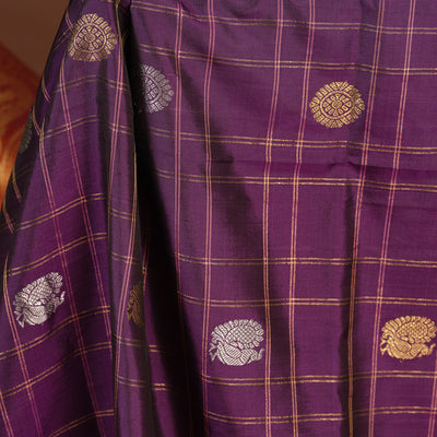 PURPLE GADWAL SAREE WITH BLOUSE