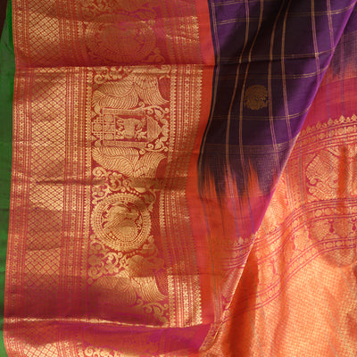 PURPLE GADWAL SAREE WITH BLOUSE