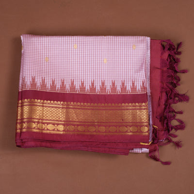 BLUSH PINK GADWAL SAREE WITH BLOUSE