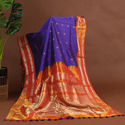 PURPLE GADWAL SAREE WITH BLOUSE