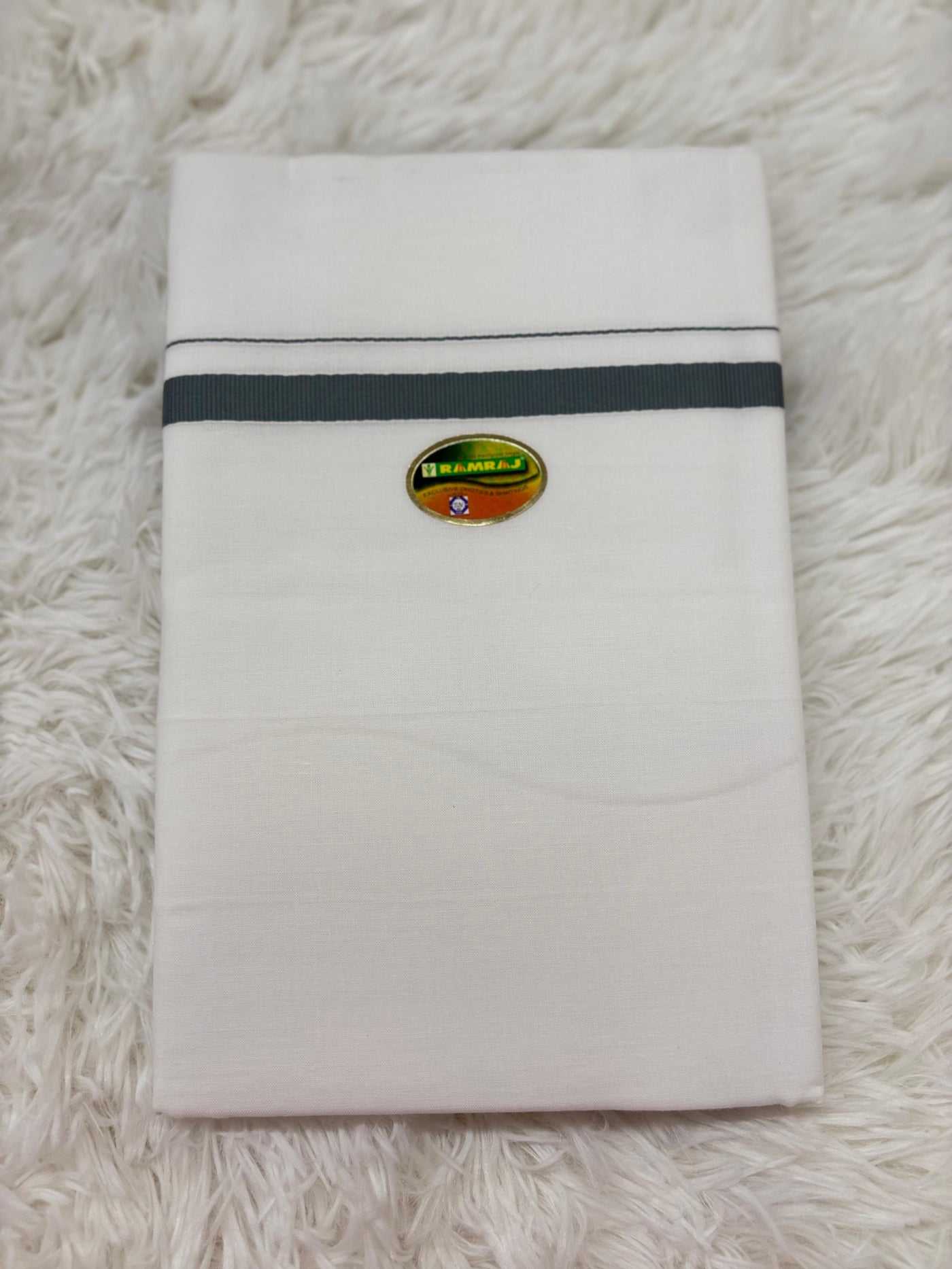 Men’s White Cotton Dhoti/Pancha with Blue Border – Traditional  Wear