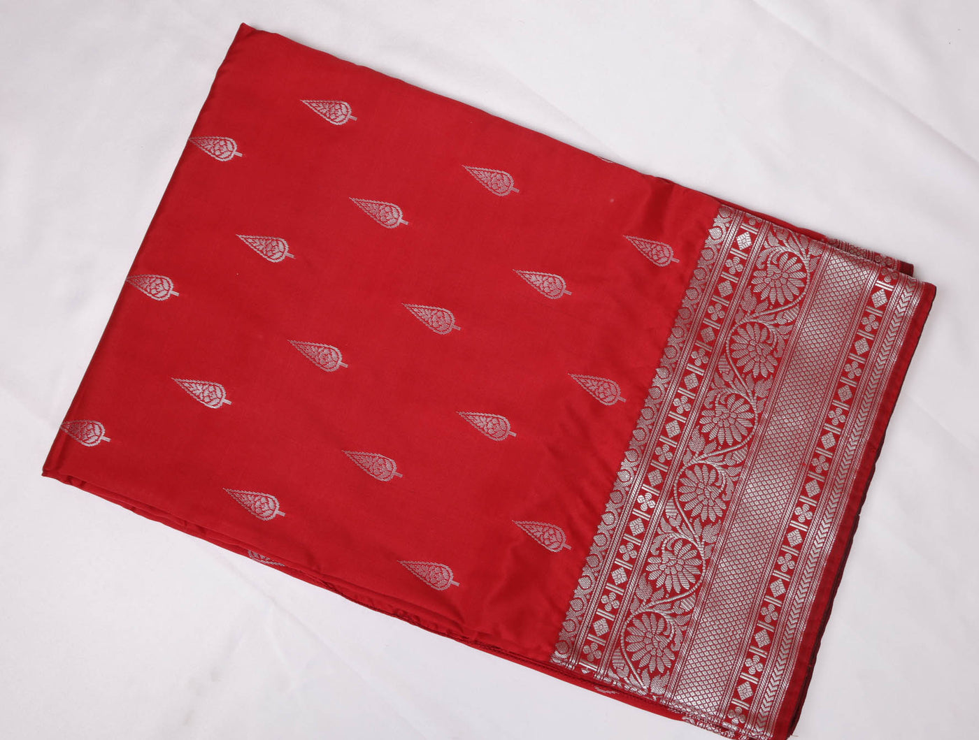 RED BANARAS FANCY SILK SAREE - Sakkhi Style