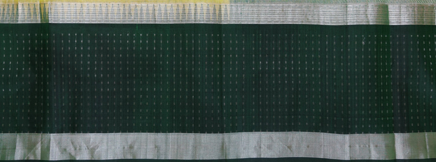 KUPPADAM SILK SAREE IN YELLOW AND GREEN HUES - Sakkhi Style