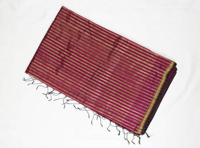 PINK COLORED MAHESHWARI SILK COTTON SAREE WITH STITCHED BLOUSE - Sakkhi Style