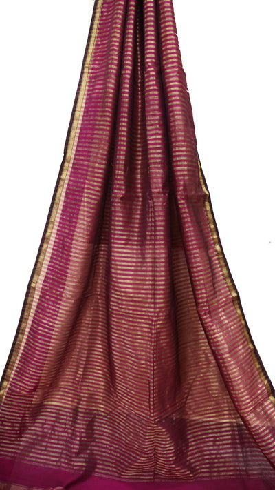 PINK COLORED MAHESHWARI SILK COTTON SAREE WITH STITCHED BLOUSE - Sakkhi Style