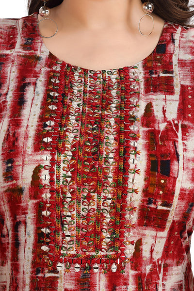 BURGUNDY STRAIGHT CUT KURTI - Sakkhi Style