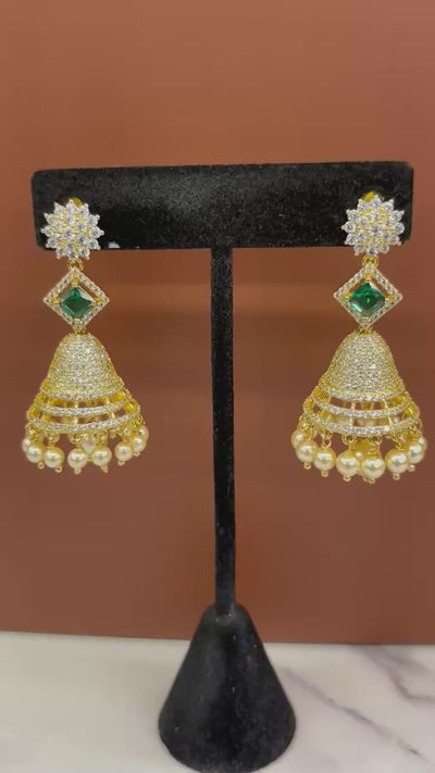 Moissanite bell shaped earrings