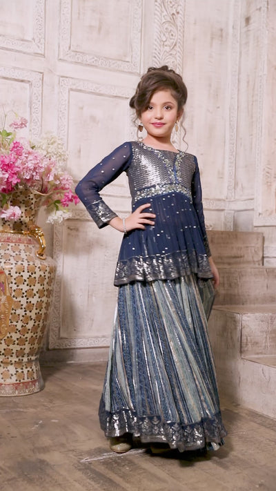 BLUE COLORED TWO PIECE LEHENGA SET