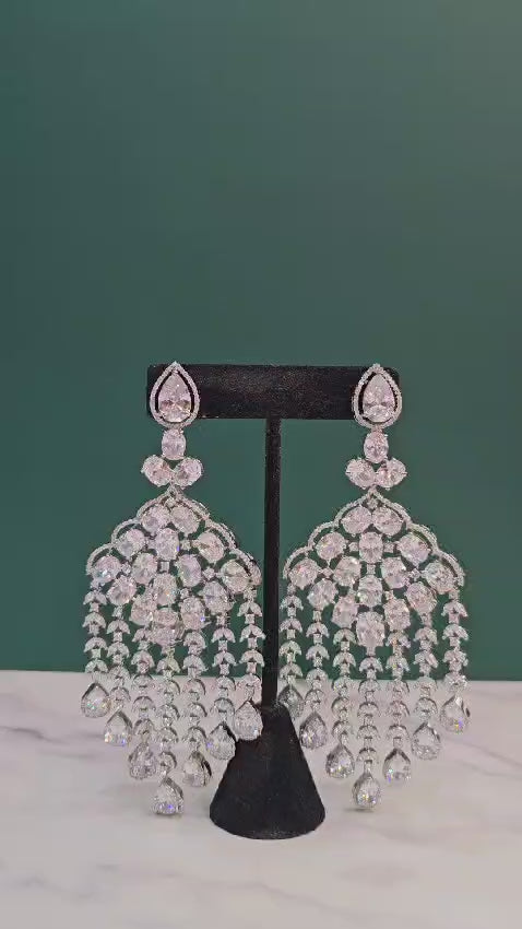 Moissanite set drop earrings