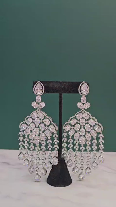 Moissanite set drop earrings