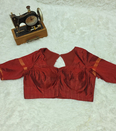 Khadi Silk Saree – Mustard Yellow with Maroon Border & Rich Golden Zari Weaving, Handloom Traditional Saree with Matching Blouse