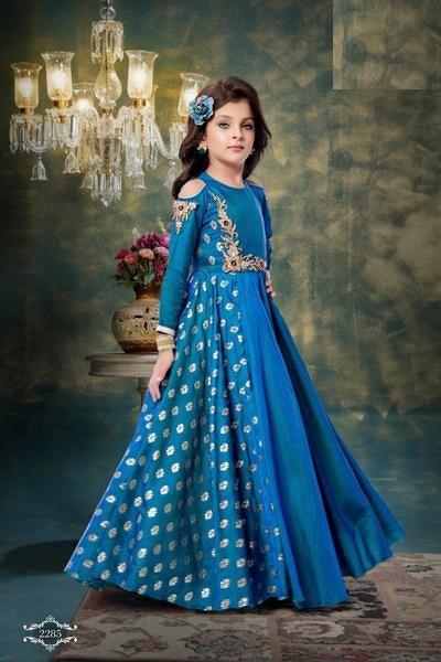 Deep Blue Embroidered Gown - Sakkhi Style