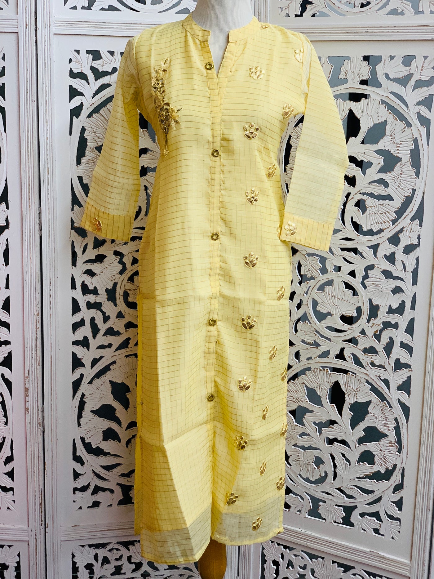 Pastel Yellow Kurti - Sakkhi Style