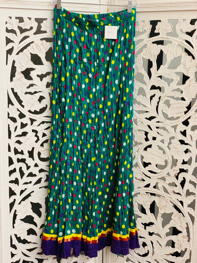 Green Polka Dots Skirt - Sakkhi Style