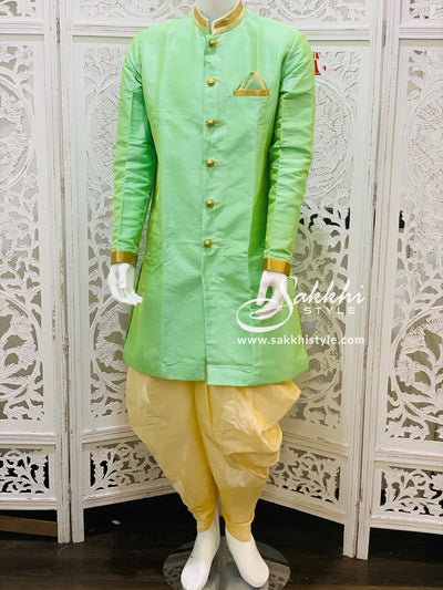 Green Silk Kurta Pyjama - Sakkhi Style