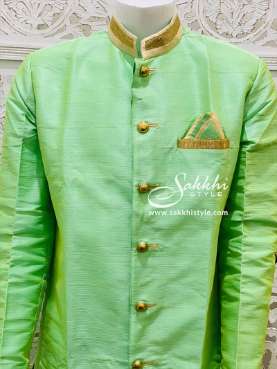 Green Silk Kurta Pyjama - Sakkhi Style