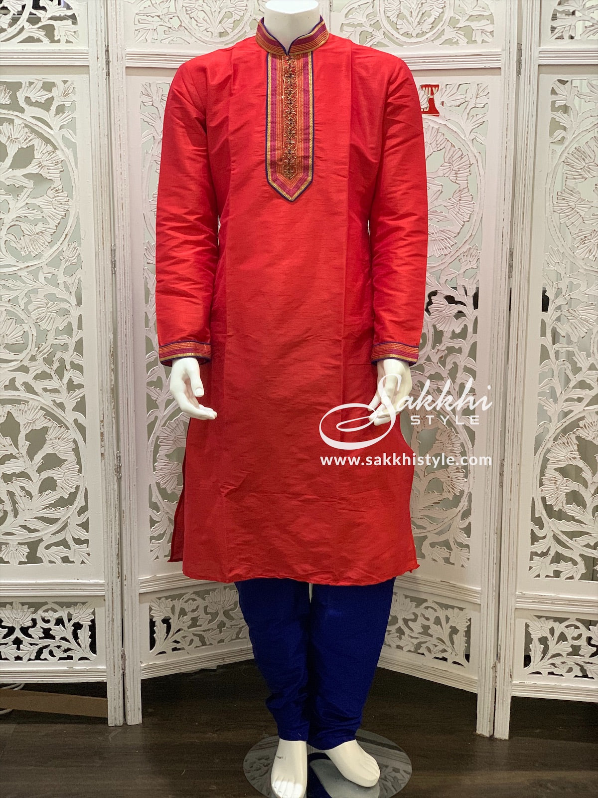 Red Kurta Pyjama - Sakkhi Style