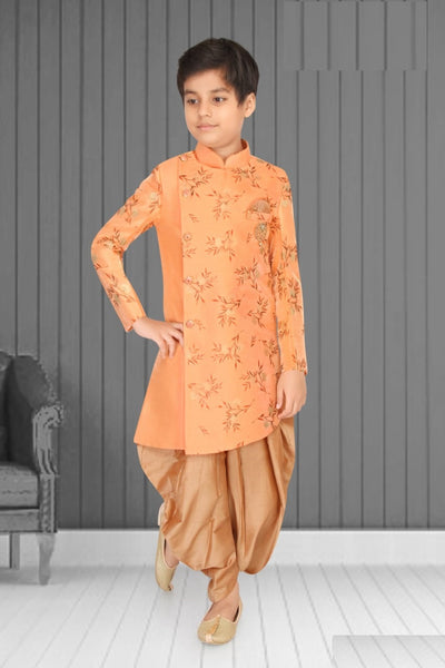 Peach and Gold Kurta Pyjama - Sakkhi Style
