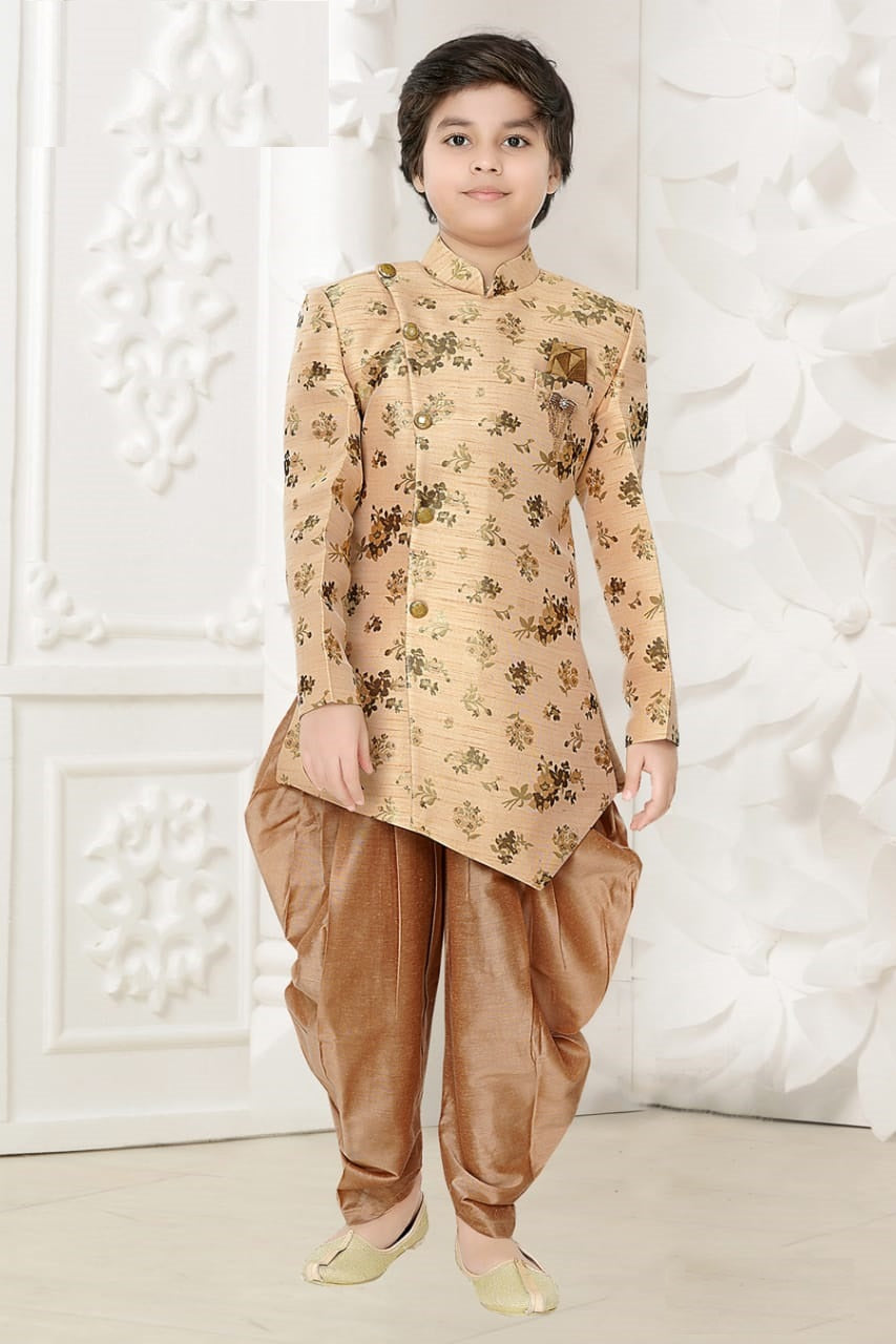 Peach and Gold Kurta Pyjama - Sakkhi Style