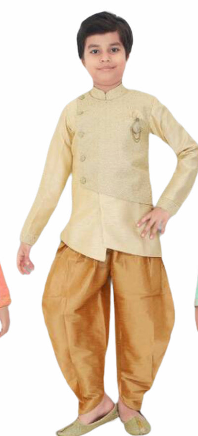 Cream and Gold Kurta Pyjama - Sakkhi Style