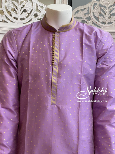 Lavender and Gold Kurta Pyjama - Sakkhi Style