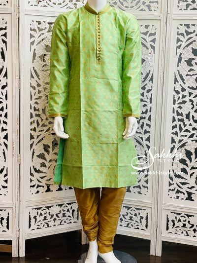 Green and Gold Kurta Pyjama - Sakkhi Style
