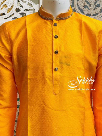Yellow and Cream Kurta Pyjama - Sakkhi Style