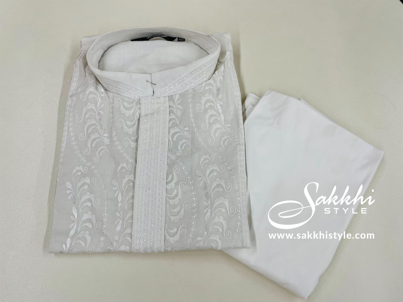 White Kurta Pyjama - Sakkhi Style