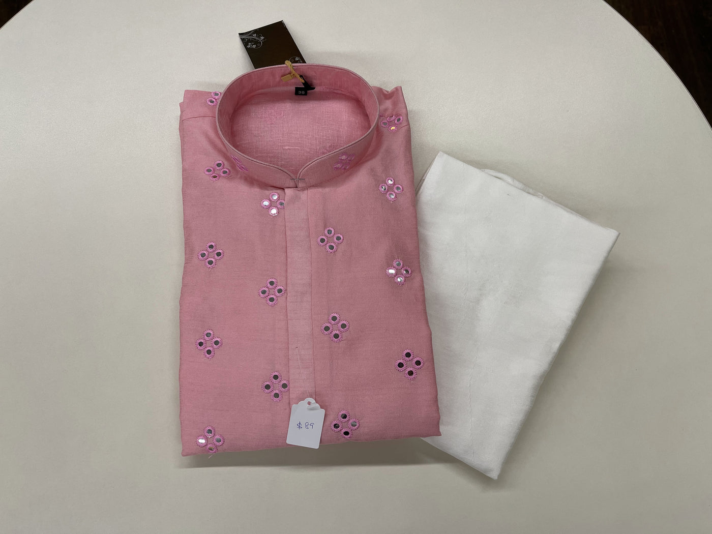 Pink and White Kurta Pyjama - Sakkhi Style