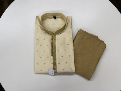Light Gold and Dark Gold Kurta Pyjama - Sakkhi Style