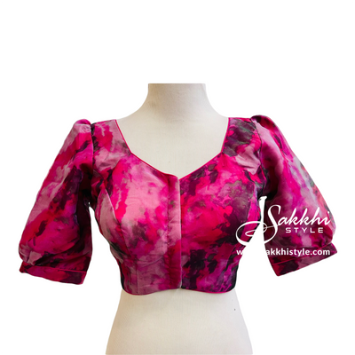 Purple puff sleeve blouse - Sakkhi Style