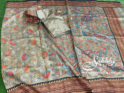 Golden Granola Kalamkari Digital Print Saree - Sakkhi Style