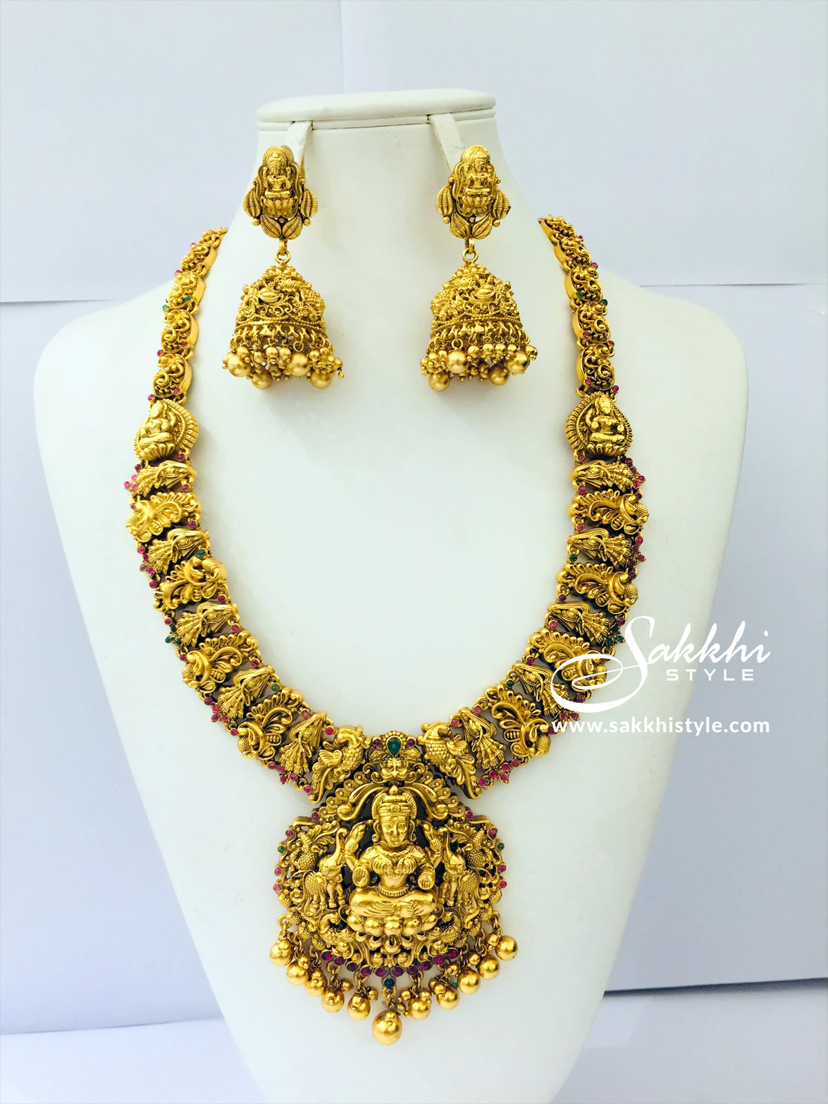 Lakshmi Antique Necklace Set - Sakkhi Style