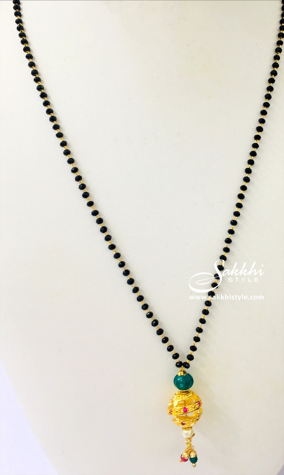 Black Beads Necklace - Sakkhi Style