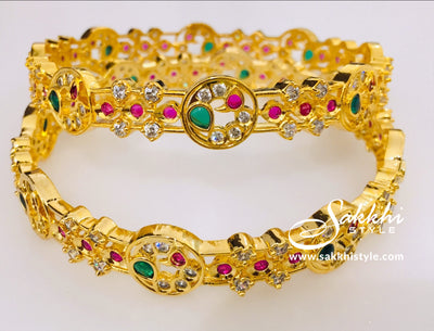 Set of 2 Stone Studded Bangles - Sakkhi Style