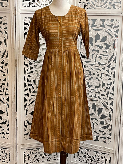 Saddle Brown Printed Gown - Sakkhi Style