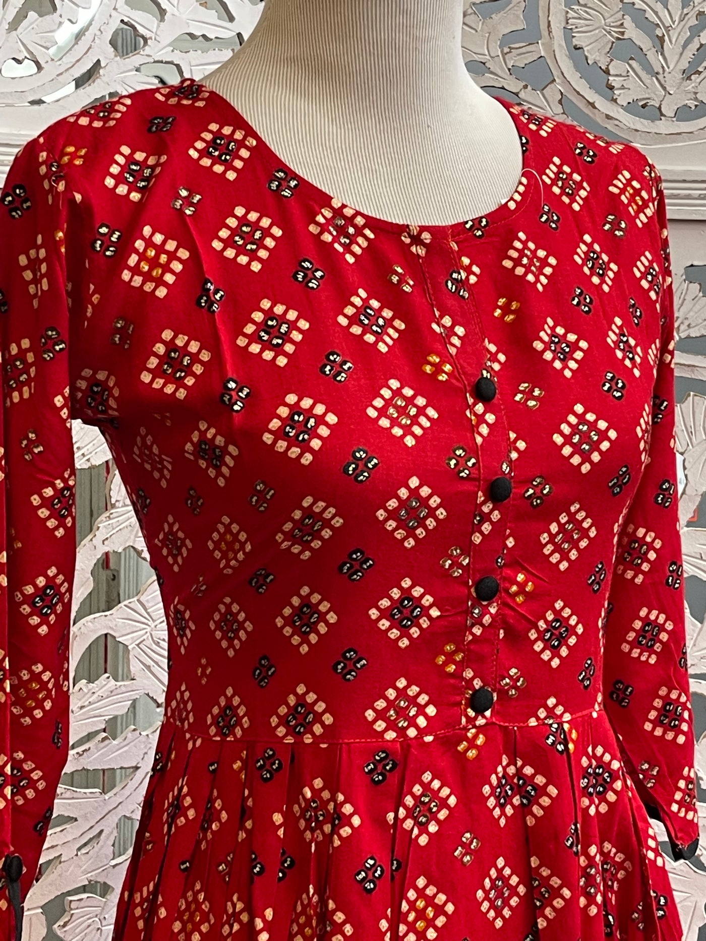 Red Bandhani Gown - Sakkhi Style