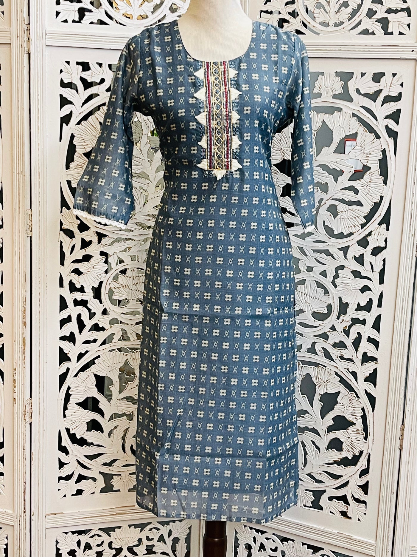Light Blue Straight Kurti - Sakkhi Style