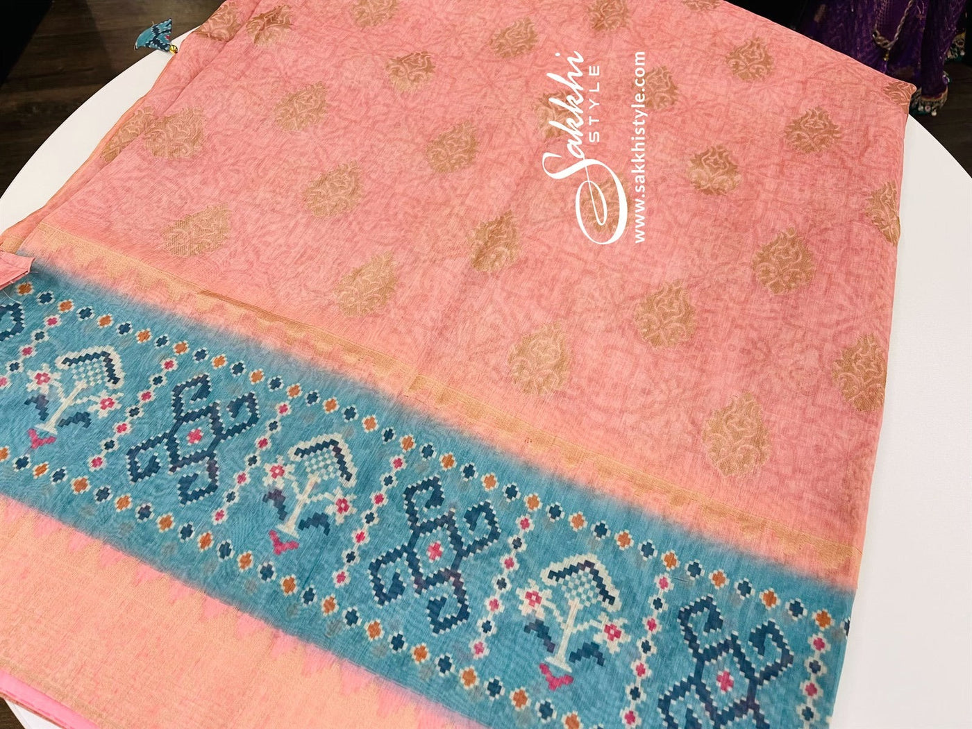 Pastel Pink Kora Silk Saree - Sakkhi Style