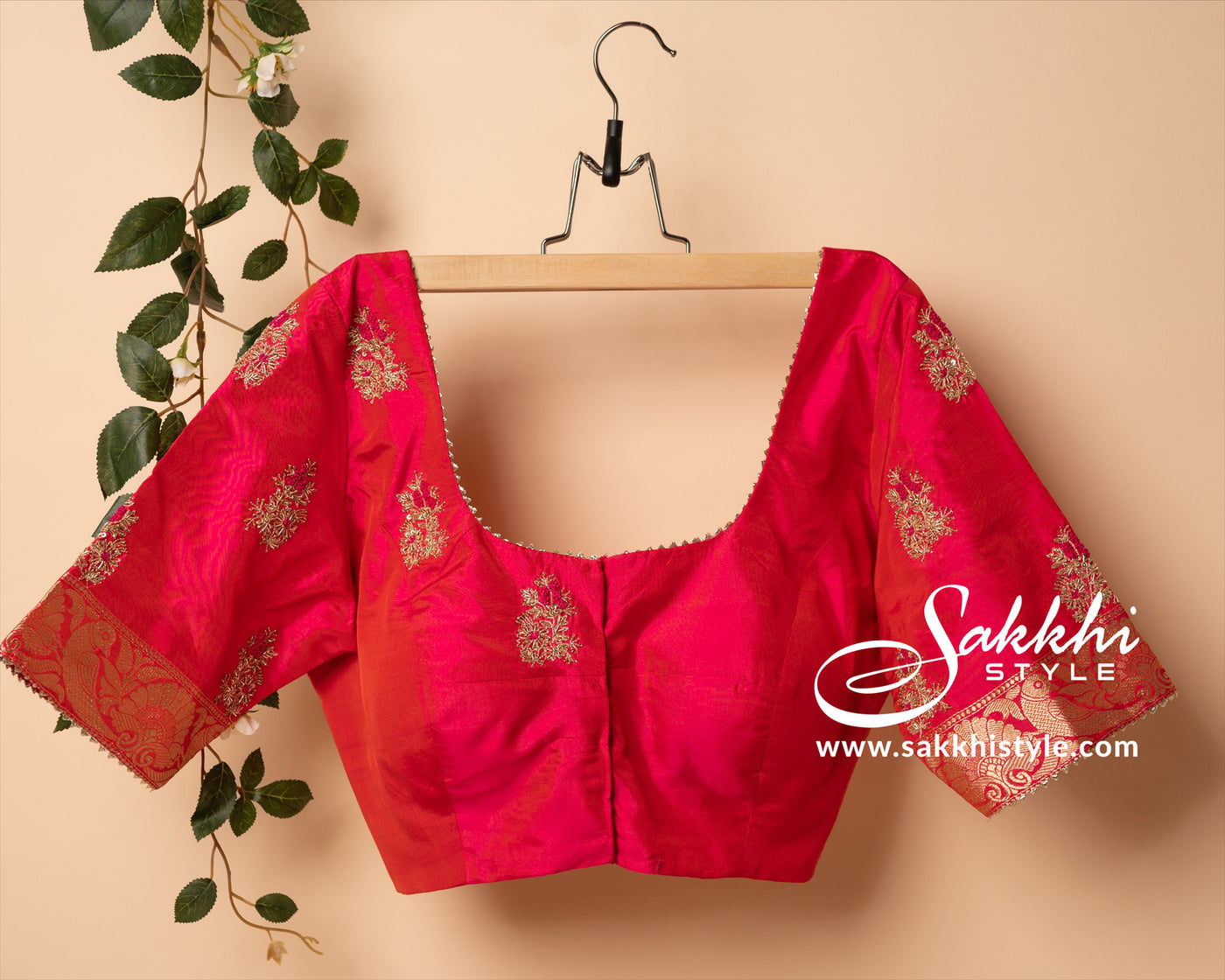 Sakkhi Style Katan Banaras Silk Pink Saree with Blouse and Gold Work - Sakkhi Style