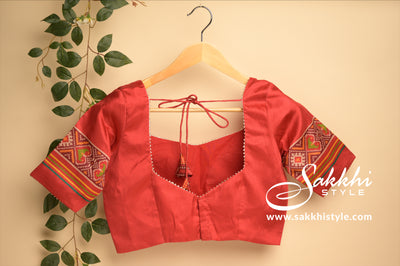 Orange Color Semi Patola Silk Saree - Sakkhi Style